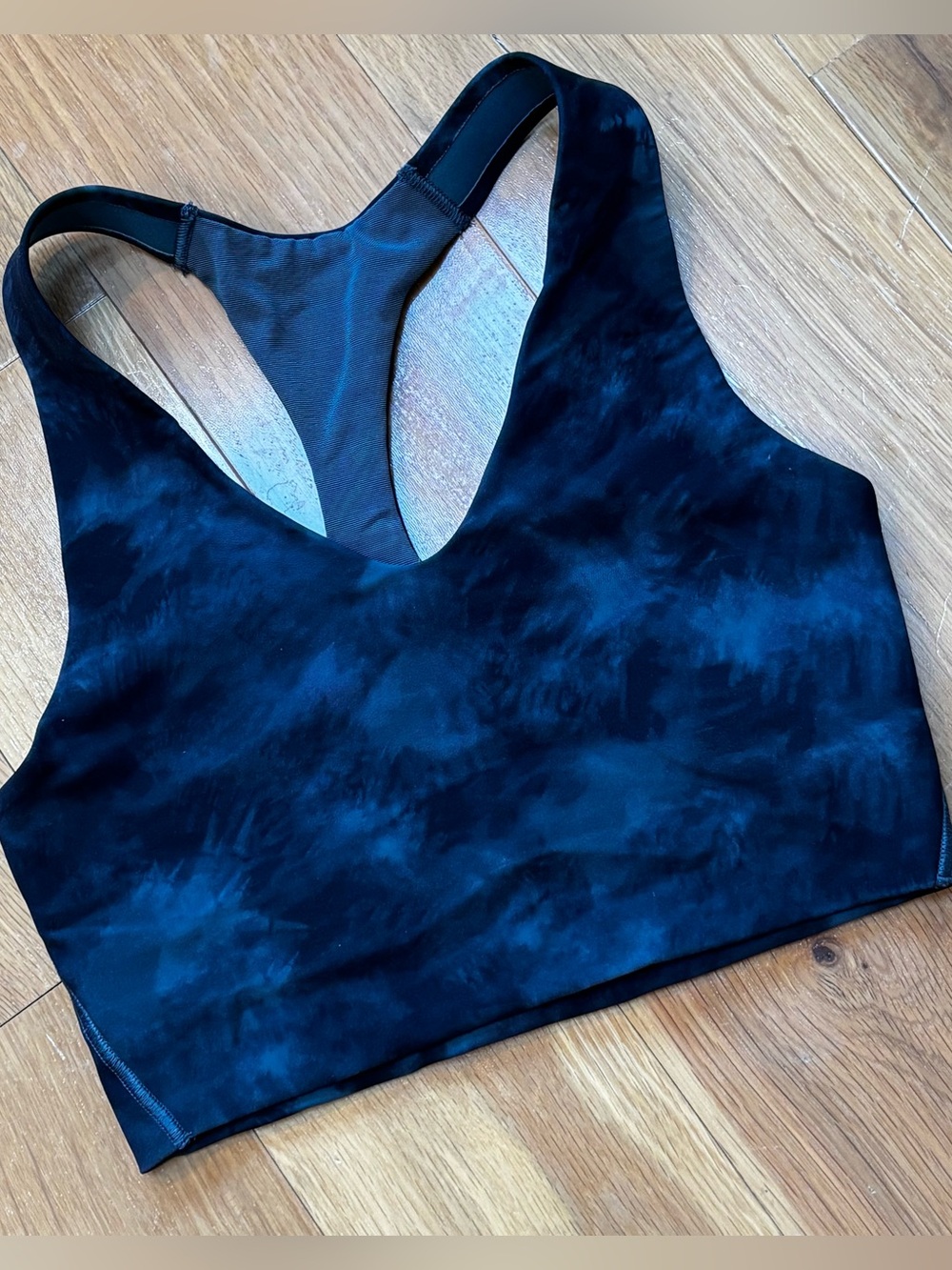SPANX Women's Longline Sports Bra- Blue Storm Tie Dye